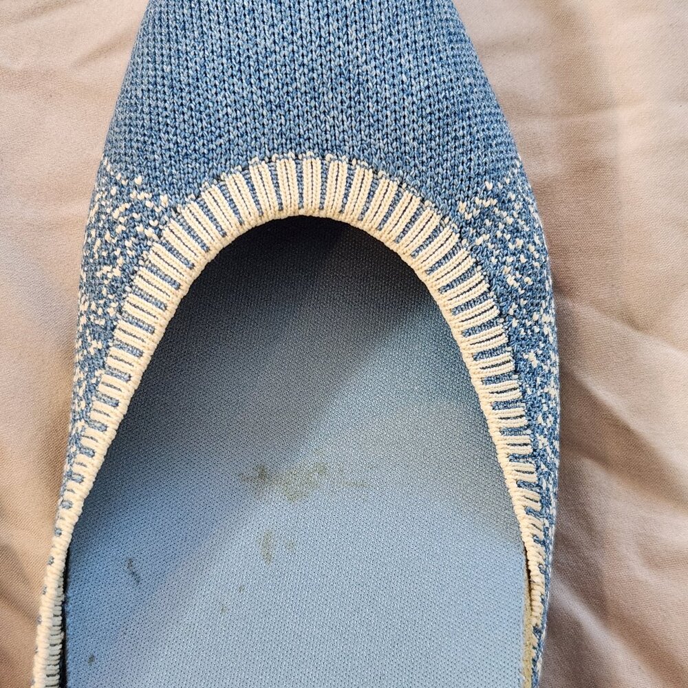 Vivaia Aria Pointed Toe Ballet Flats Shoes Blue Cream Ombre Polka Dot - Picture 8 of 8